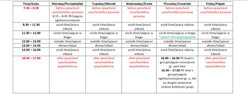 Timetable for preschool – englishmontessorischool
